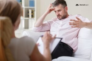 Mężczyzna na terapii. Terapia poznawczo-behawioralna - – jak przeprogramować negatywne myśli